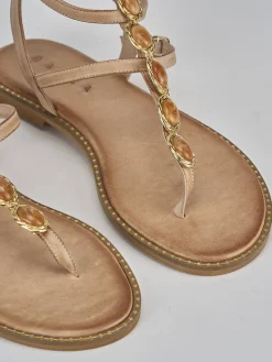 Clearance Sandali tacco 1cm pelle Donna Sandali Tacco Basso