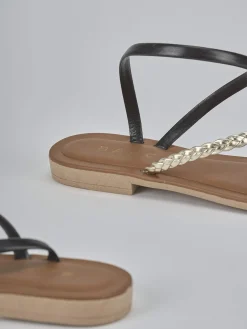 Sandali tacco 1cm pelle Donna Sandali Tacco Basso