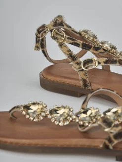 Clearance Sandali tacco 1cm pelle Donna Sandali Tacco Basso