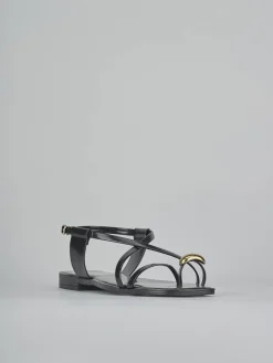 Hot Sandali tacco 1cm pelle Donna Sandali Tacco Basso