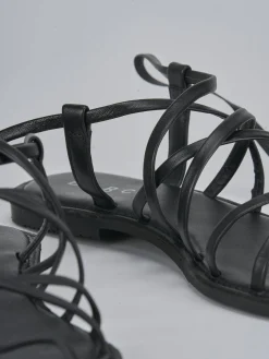 Outlet Sandali tacco 1cm pelle Donna Sandali Tacco Basso