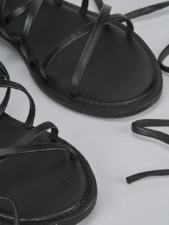 Outlet Sandali tacco 1cm pelle Donna Sandali Tacco Basso