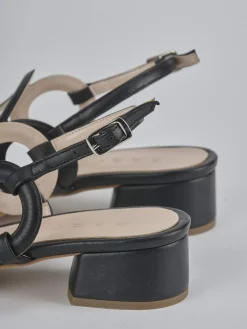 Hot Sandali tacco 3cm pelle Donna Sandali Tacco Basso