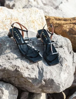 Outlet Sandali tacco 4cm pelle Donna Sandali Tacco Basso