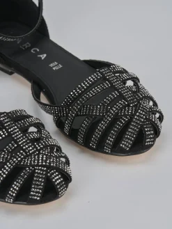 Sale Sandali tacco 1cm pelle Donna Sandali Tacco Basso