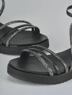 Sandali tacco 2cm pelle Donna Sandali Tacco Basso