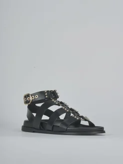 Hot Sandali tacco 1cm pelle Donna Sandali Tacco Basso