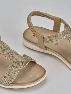 Clearance Sandali tacco 1cm pelle Donna Sandali Tacco Basso