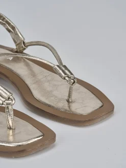 New Sandali tacco 1cm pelle Donna Sandali Tacco Basso