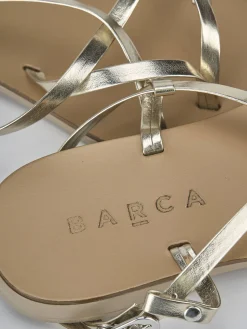 Clearance Sandali tacco 1cm pelle Donna Sandali Tacco Basso