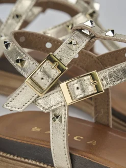 Clearance Sandali tacco 1cm pelle Donna Sandali Tacco Basso