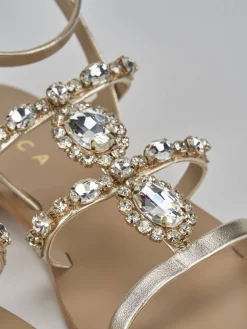 Discount Sandali tacco 1cm pelle Donna Sandali Tacco Basso