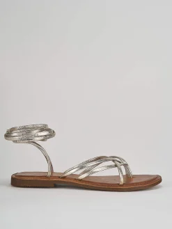 Outlet Sandali tacco 1cm pelle Donna Sandali Tacco Basso