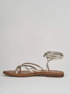 Outlet Sandali tacco 1cm pelle Donna Sandali Tacco Basso