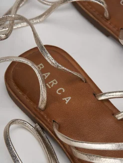 Outlet Sandali tacco 1cm pelle Donna Sandali Tacco Basso