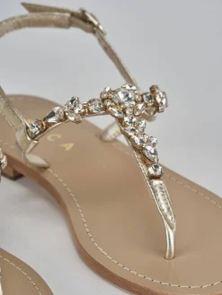 Discount Sandali tacco 1cm pelle Donna Sandali Tacco Basso