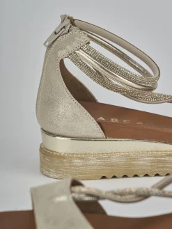 New Sandali tacco 2cm pelle Donna Sandali Tacco Basso