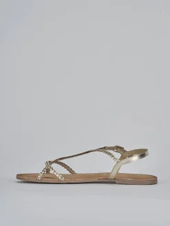 Outlet Sandali tacco 1cm pelle Donna Sandali Tacco Basso