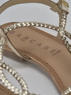 Outlet Sandali tacco 1cm pelle Donna Sandali Tacco Basso