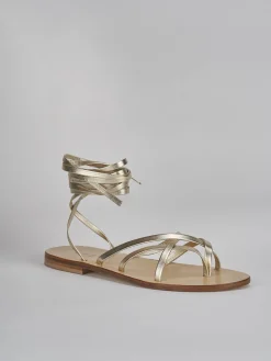 Online Sandali tacco 1cm pelle Donna Sandali Tacco Basso