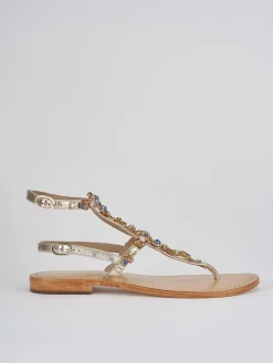 Outlet Sandali tacco 1cm pelle Donna Sandali Tacco Basso