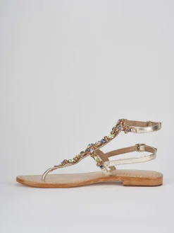 Outlet Sandali tacco 1cm pelle Donna Sandali Tacco Basso