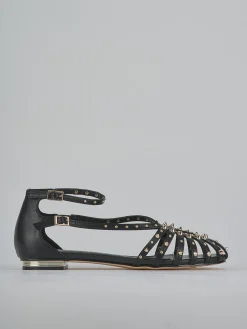 Clearance Sandali tacco 2cm pelle sostenibile Donna Sandali Tacco Basso