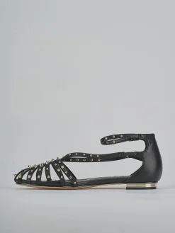 Clearance Sandali tacco 2cm pelle sostenibile Donna Sandali Tacco Basso