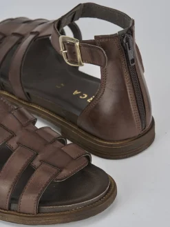 Sandali tacco 1cm pelle testa Donna Sandali Tacco Basso