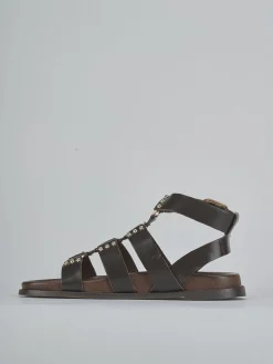 New Sandali tacco 1cm pelle testa Donna Sandali Tacco Basso