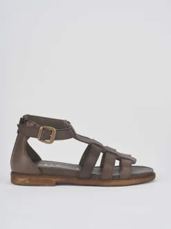 Hot Sandali tacco 1cm pelle testa Donna Sandali Tacco Basso