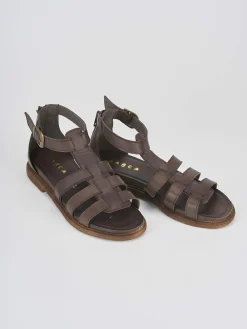 Hot Sandali tacco 1cm pelle testa Donna Sandali Tacco Basso