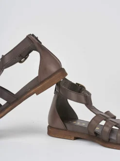 Hot Sandali tacco 1cm pelle testa Donna Sandali Tacco Basso