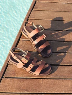 Outlet Sandali tacco 1cm pelle testa Donna Sandali Tacco Basso