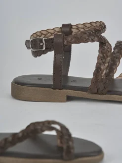 Best Sandali tacco 1cm pelle testa Donna Sandali Tacco Basso