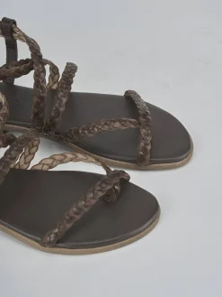 Best Sandali tacco 1cm pelle testa Donna Sandali Tacco Basso