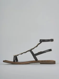 Outlet Sandali tacco 1cm pelle testa Donna Sandali Tacco Basso