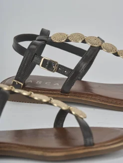 Outlet Sandali tacco 1cm pelle testa Donna Sandali Tacco Basso