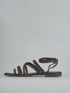 Discount Sandali tacco 1cm pelle testa Donna Sandali Tacco Basso