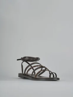 Discount Sandali tacco 1cm pelle testa Donna Sandali Tacco Basso