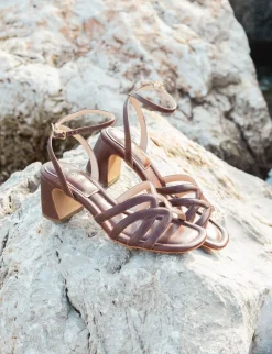 Discount Sandali tacco 6cm pelle testa Donna Sandali Tacco Alto