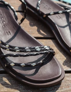 Sandali tacco 1cm pelle testa Donna Sandali Tacco Basso