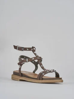 Discount Sandali tacco 1cm pelle testa Donna Sandali Tacco Basso