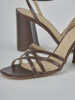 New Sandali tacco 8cm pelle testa Donna Sandali Tacco Alto