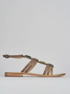 Hot Sandali tacco 1cm pelle testa Donna Sandali Tacco Basso