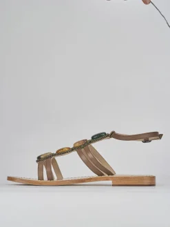 Hot Sandali tacco 1cm pelle testa Donna Sandali Tacco Basso