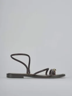 New Sandali tacco 1cm pelle testa Donna Sandali Tacco Basso