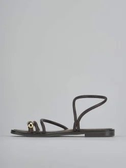 New Sandali tacco 1cm pelle testa Donna Sandali Tacco Basso