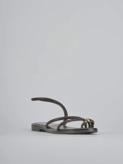 New Sandali tacco 1cm pelle testa Donna Sandali Tacco Basso