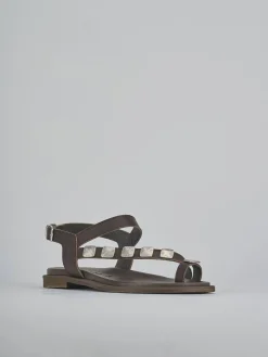 Outlet Sandali tacco 1cm pelle testa Donna Sandali Tacco Basso